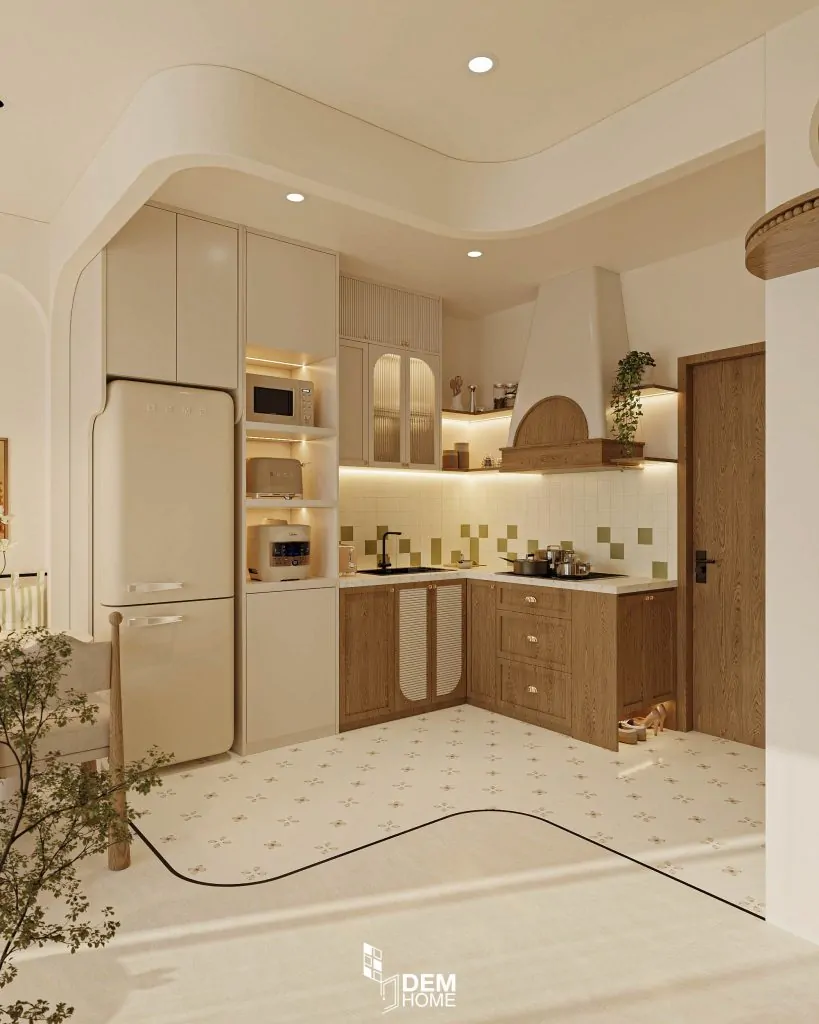 Thiết kế căn hộ Vinhomes Grand Park 47m2 phòng bếp