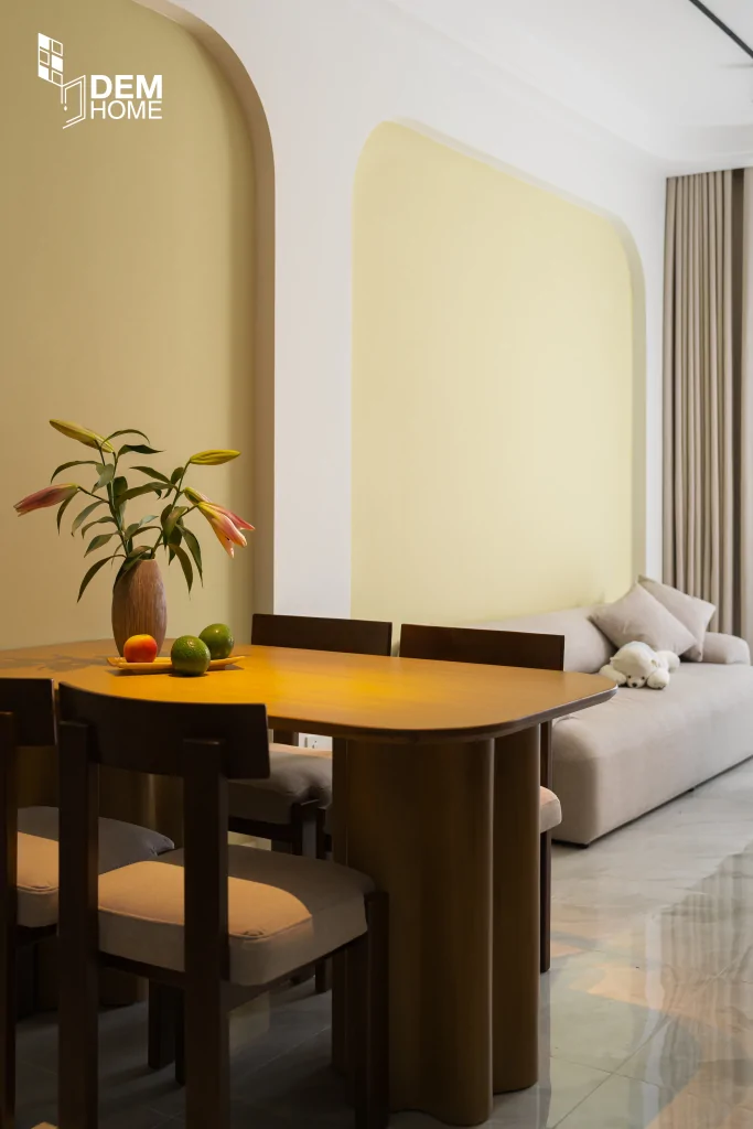 Thi công căn hộ The Privia Khang Điền 65m2 bàn ăn phòng bếp