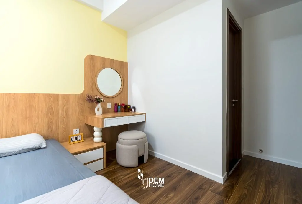 Thi công căn hộ The Privia Khang Điền 65m2 bàn trang điểm trong phòng ngủ