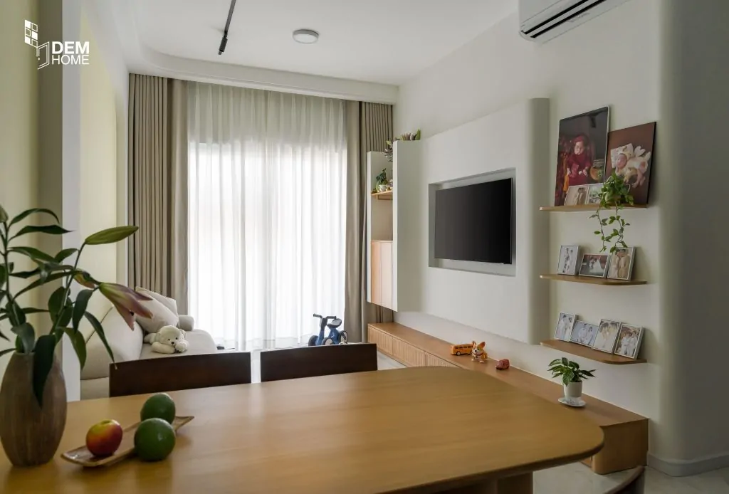 Thi công căn hộ The Privia Khang Điền 65m2 phòng khách