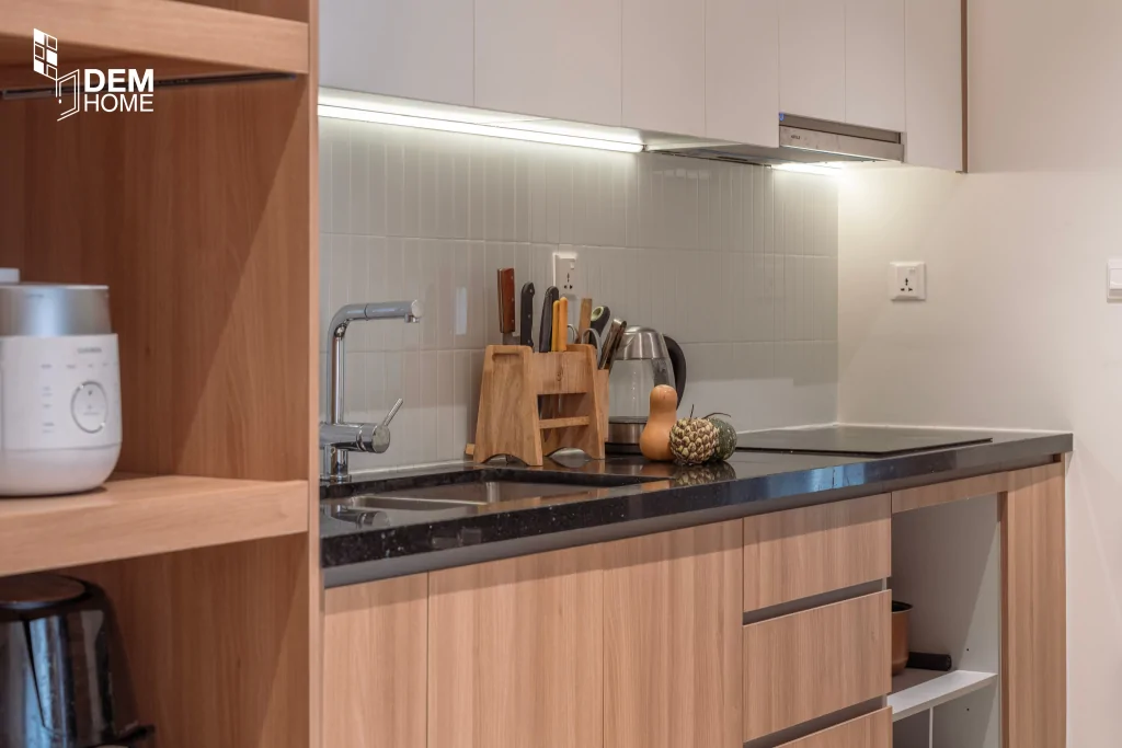 Thi công nội thất căn hộ Westgate 69m2 phòng bếp