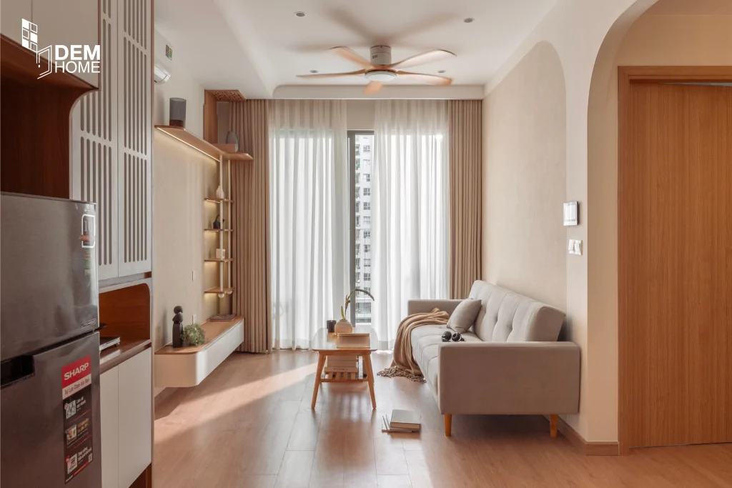 Thi công nội thất căn hộ Westgate 69m2 phòng khách