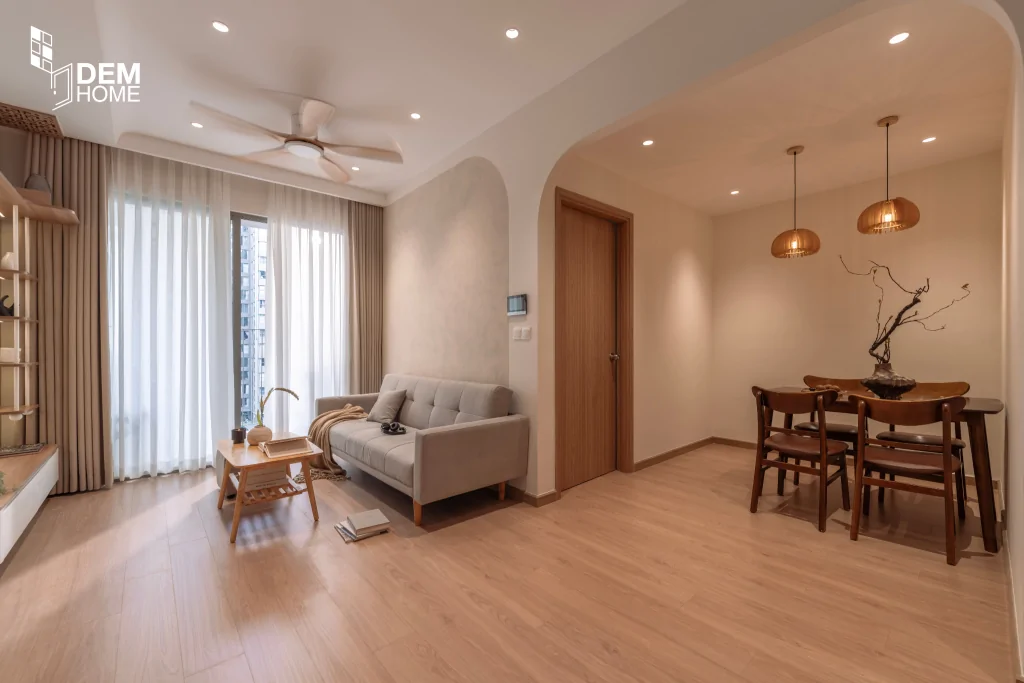 Thi công nội thất căn hộ Westgate 69m2 phòng khách
