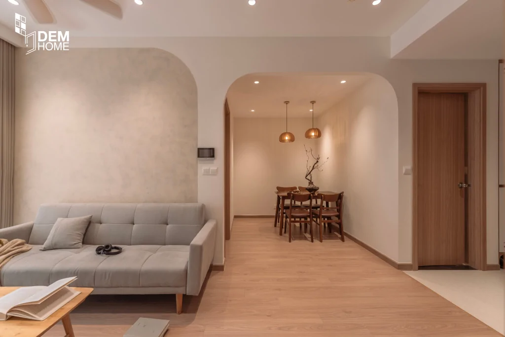 Thi công nội thất căn hộ Westgate 69m2 phòng khách