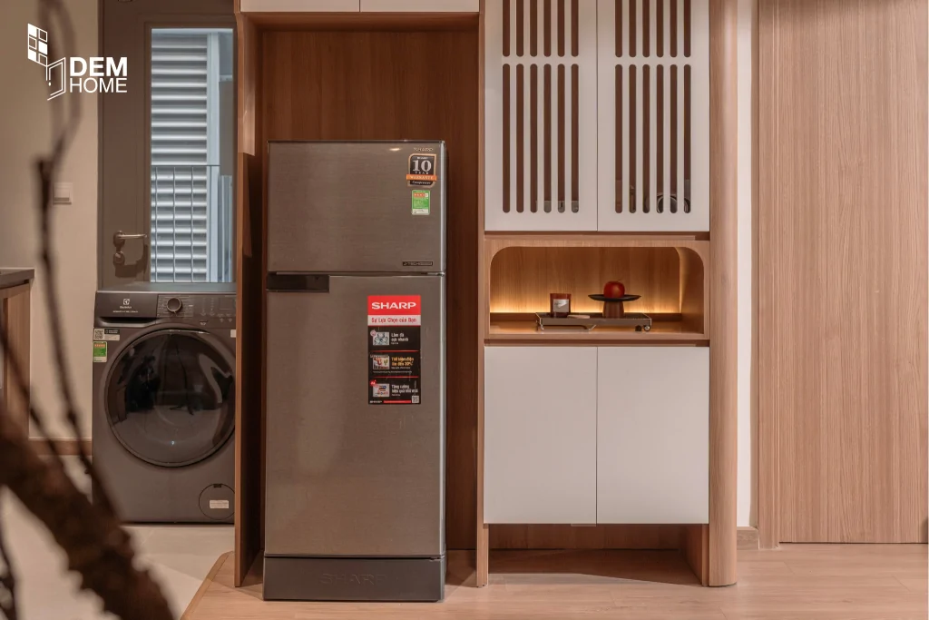 Thi công nội thất căn hộ Westgate 69m2 phòng khách bếp