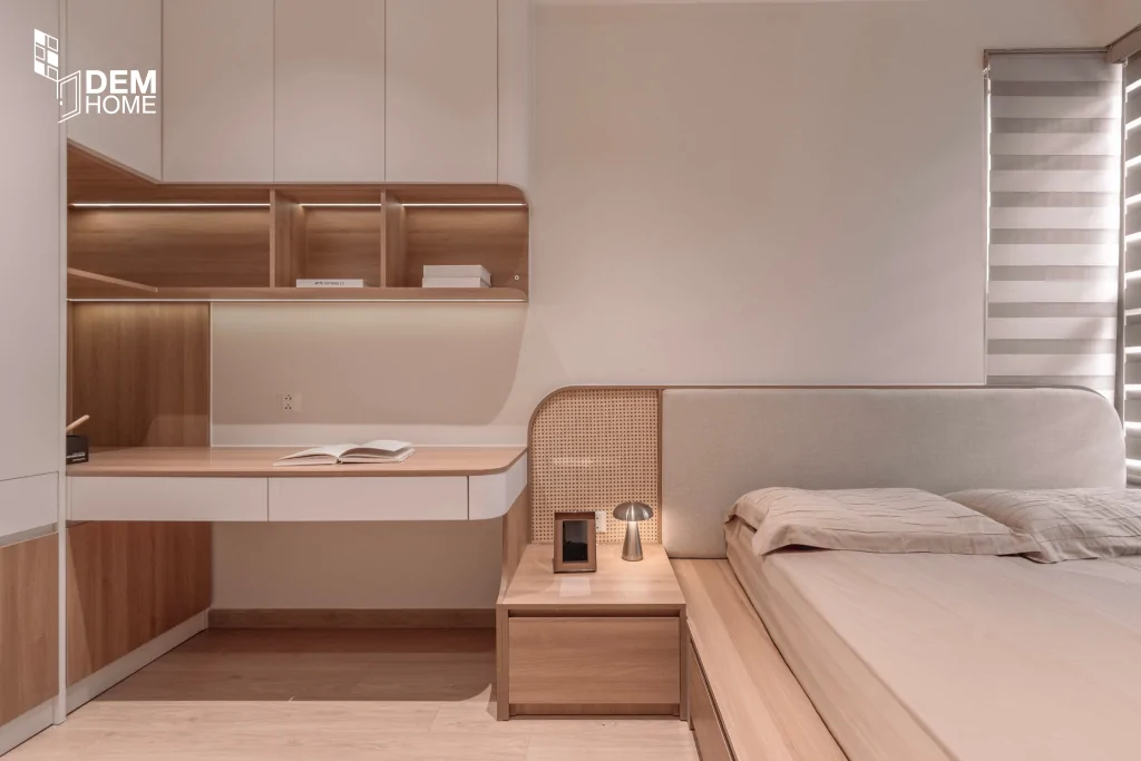 Thi công nội thất căn hộ Westgate 69m2 hệ tủ phòng ngủ master