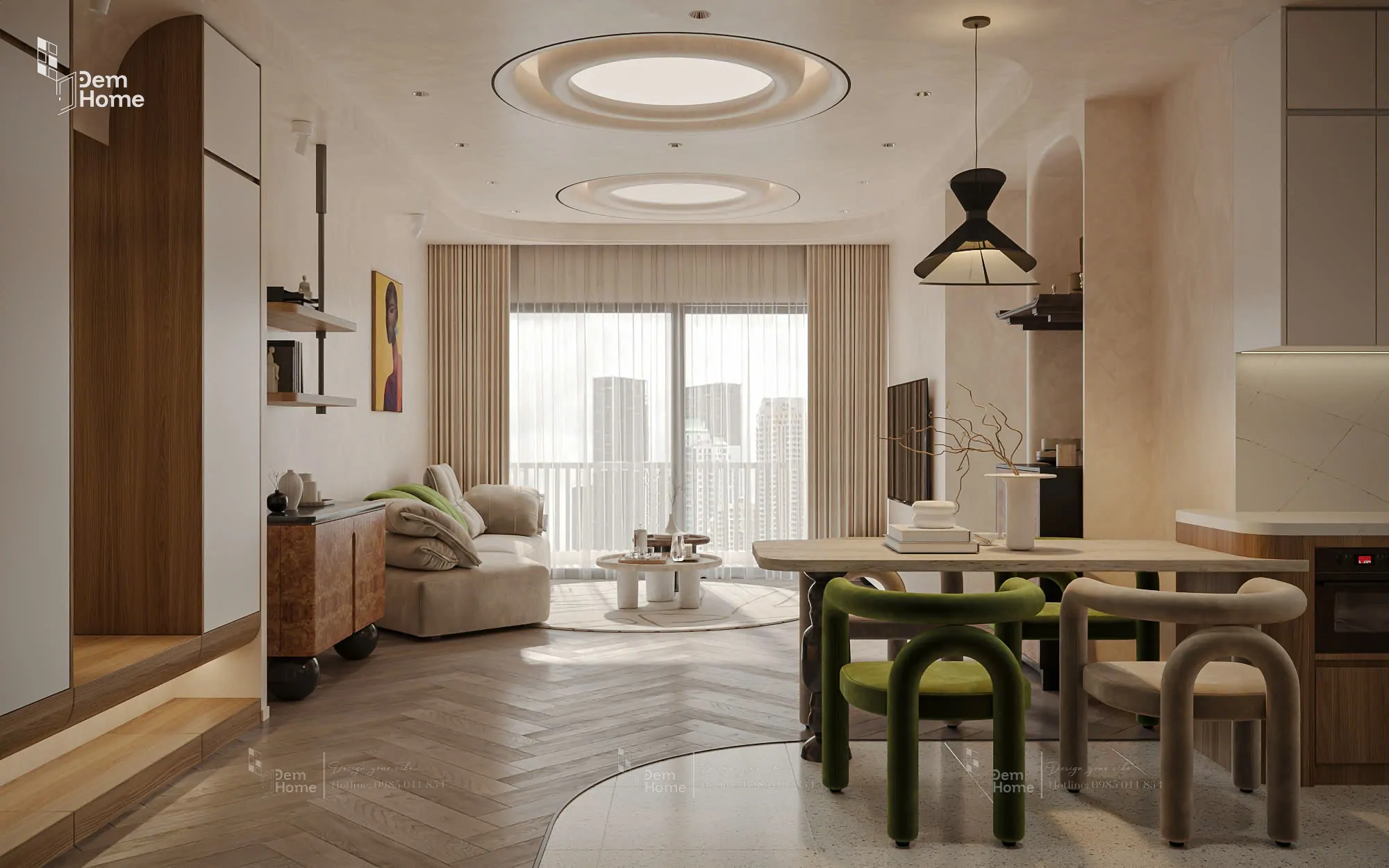 Nội thất Celesta Rise 3 phòng ngủ 105m2