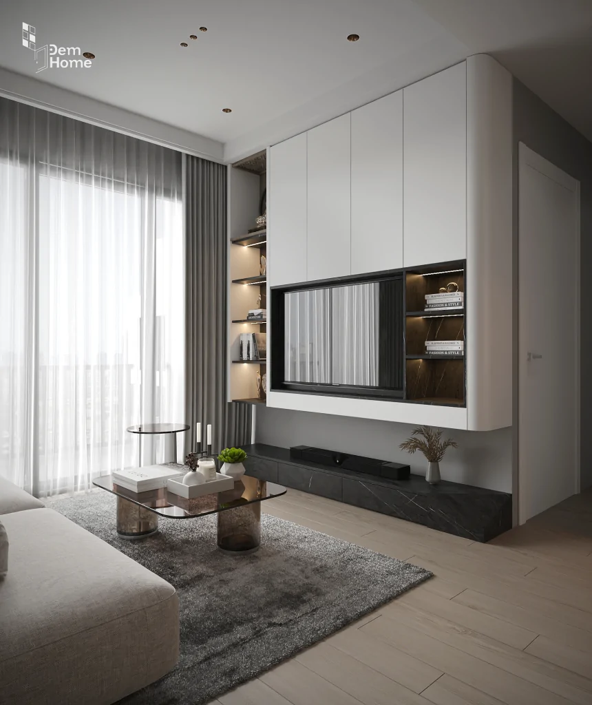 Thiết kế nội thất phòng khách căn hộ Celesta Rise 85m2