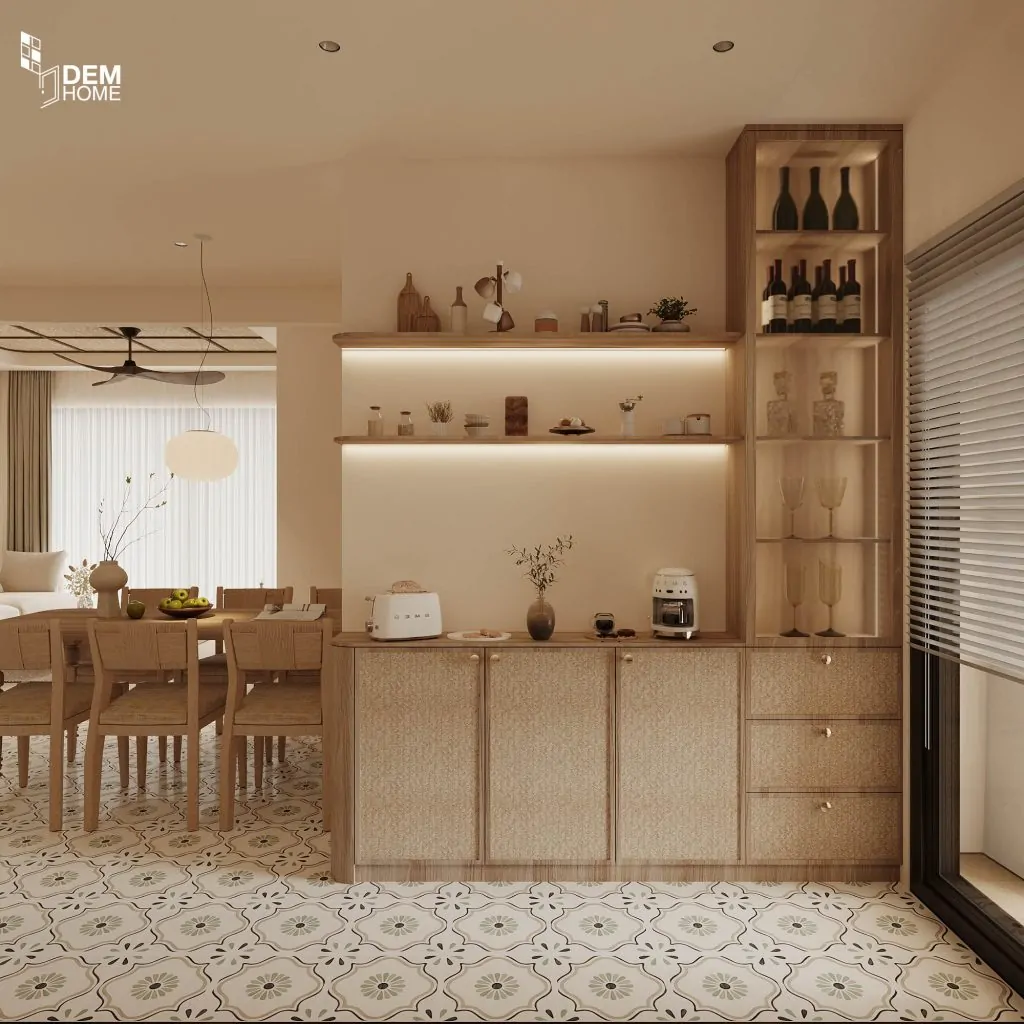 Mẫu nội thất Japandi phòng bếp The Infiniti Riviera Point