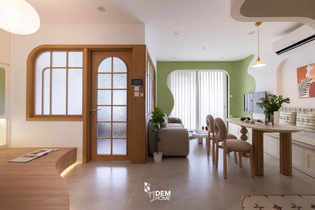 Nội thất phòng khách bếp căn hộ Vinhome Grand Park 47m2