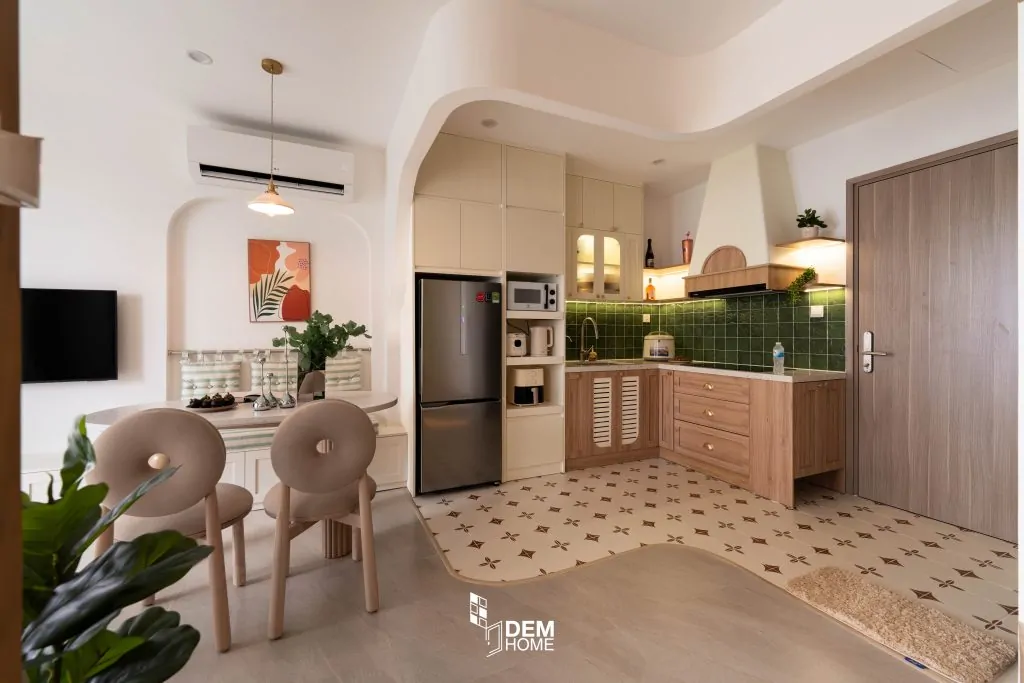 Nội thất phòng khách bếp căn hộ Vinhome Grand Park 47m2