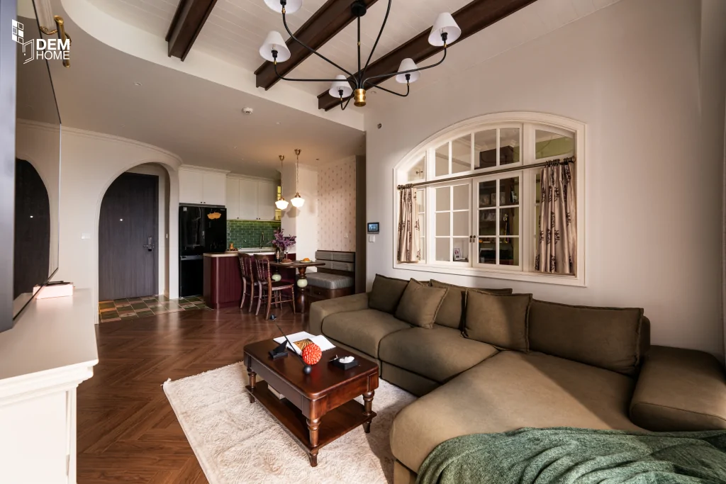 Thi công nội thất Celesta Rise 105m2 phòng khách bếp
