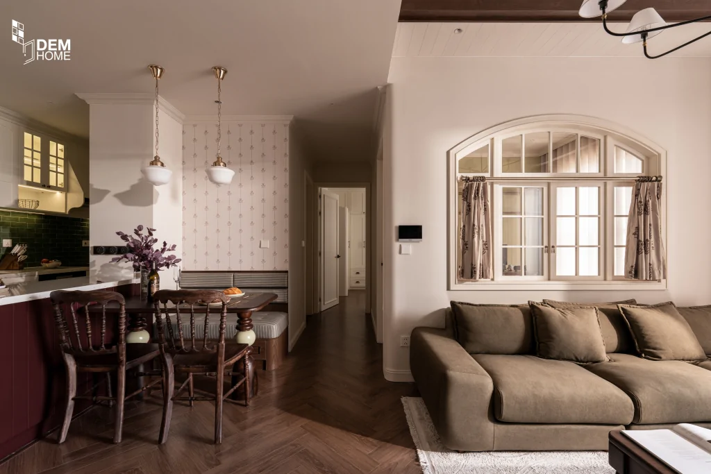Thi công nội thất Celesta Rise 105m2 phòng khách bếp