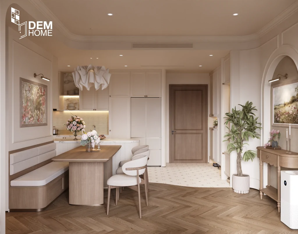 Nội thất phòng khách bếp căn hộ Celesta Rise 80m2