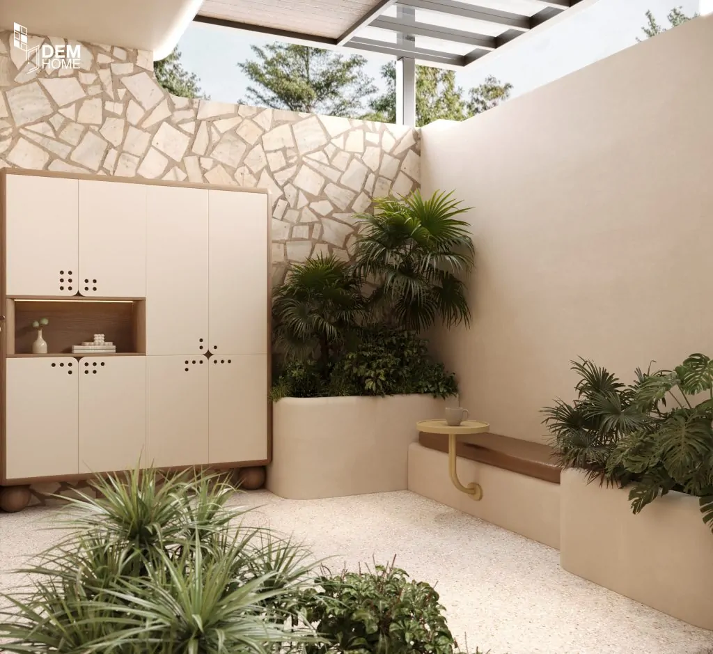 Thiết kế nhà phố 576m2 sân trước